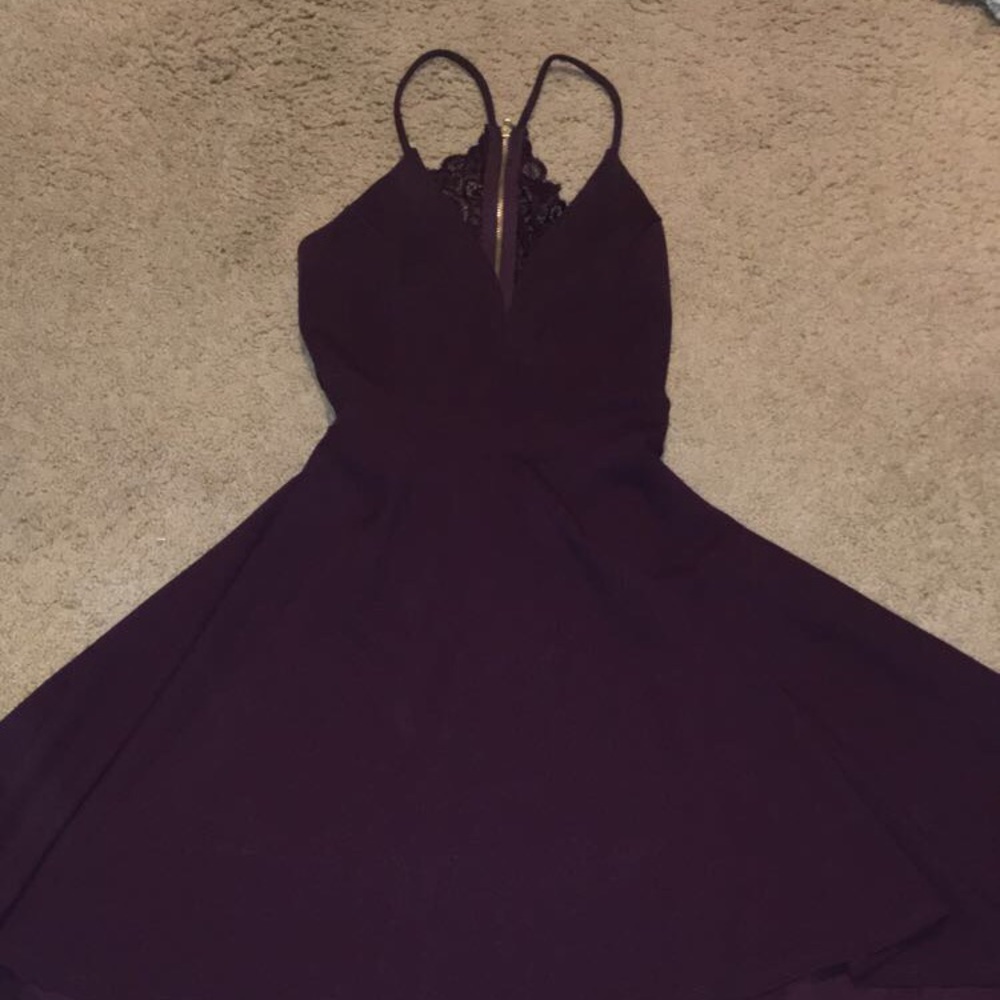 burgundy/purple high low dress